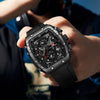 Multifunctional Fashion Business Waterproof Nonautomatic Mechanical Watch Alloy Case Stainless Steel Buckle Silicone Strap Mineral Reinforced Glass Mirror Square Dial