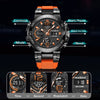 Multifunctional Fashion Sports Watch Waterproof Luminous Dual Display Alloy Alloy Case Silicone Strap Mineral Reinforced Mirror Round Dial Minimalist Style For Men