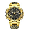 Multifunctional Fashion Sports Watch Waterproof Luminous Dual Display Alloy Alloy Case Silicone Strap Mineral Reinforced Mirror Round Dial Minimalist Style For Men