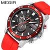 Multifunctional Fashion Timing Sports Watch Alloy Case Silicone Strap Round Dial Male
