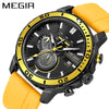 Multifunctional Fashion Timing Sports Watch Alloy Case Silicone Strap Round Dial Male