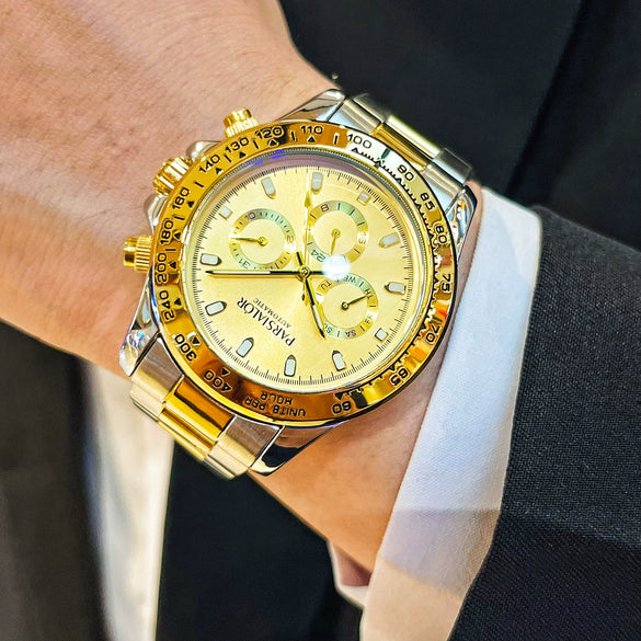 Multifunctional Fully Automatic Mechanical Men's Watch With Round Dial Stainless Steel Case And Alloy Strap