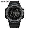 Multifunctional Luminous Electronic Watch Abs Case Tpu Strap Round Dial Simple Style For Men