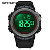 Multifunctional Luminous Electronic Watch Abs Case Tpu Strap Round Dial Simple Style For Men