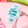 Multifunctional Luminous Electronic Watch Plastic Plexlass Mirror Round Dial Youth Student Candy Color Sports
