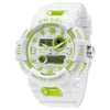 Multifunctional Luminous Electronic Watch Plastic Plexlass Mirror Round Dial Youth Student Candy Color Sports