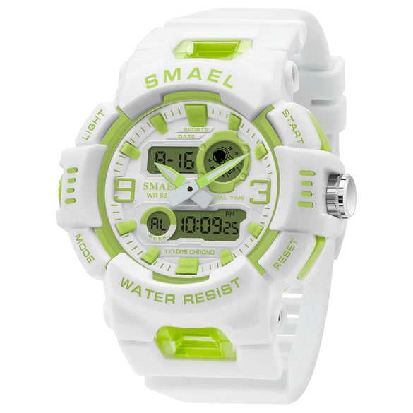 Multifunctional Luminous Electronic Watch Plastic Plexlass Mirror Round Dial Youth Student Candy Color Sports