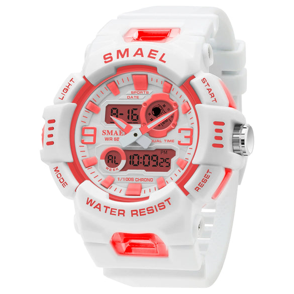 Multifunctional Luminous Electronic Watch Plastic Plexlass Mirror Round Dial Youth Student Candy Color Sports