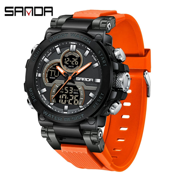 Multifunctional Luminous Men's Student Watch Zinc Alloy Acrylic Mirror Tpu Strap Round Dial