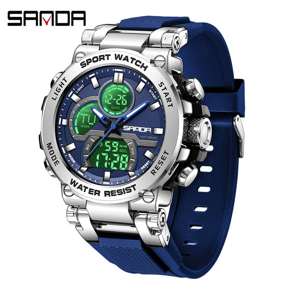 Multifunctional Luminous Men's Student Watch Zinc Alloy Acrylic Mirror Tpu Strap Round Dial