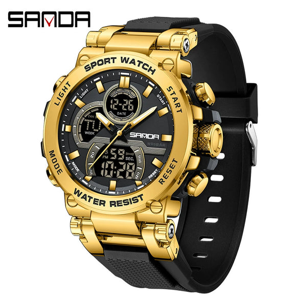 Multifunctional Luminous Men's Student Watch Zinc Alloy Acrylic Mirror Tpu Strap Round Dial