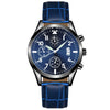 Multifunctional Luminous Single Calendar Casual Business Quartz Watch For Men Alloy Case Imitation Leather Strap Round Dial