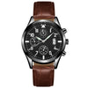 Multifunctional Luminous Single Calendar Casual Business Quartz Watch For Men Alloy Case Imitation Leather Strap Round Dial