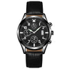 Multifunctional Luminous Single Calendar Casual Business Quartz Watch For Men Alloy Case Imitation Leather Strap Round Dial