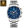 Multifunctional Men's Stainless Steel Band Quartz Watch With Round Dial And Onion Crown Leisure Style
