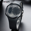 Multifunctional Outdoor Sports Watch Plastic Strap Stainless Steel Clasp Round Dial Resin Case