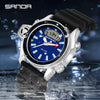 Multifunctional Outdoor Waterproof Electronic Watch Zinc Alloy Case Silicone Strap Round Dial Sporty And Minimalist Style For Men And Women