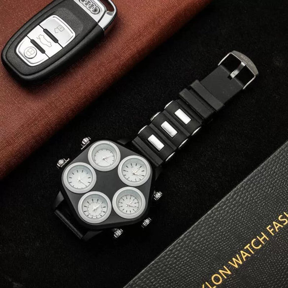 Multifunctional Personality Men's Watch Hip Hop Punk Style Plastic Case Rhombus Dial