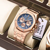Multifunctional Quartz Men's Watch Alloy Stainless Steel Sports Square Design