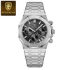 Multifunctional Quartz Men's Watch Alloy Stainless Steel Sports Square Design
