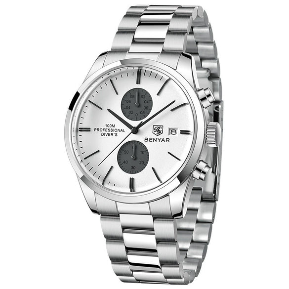 Multifunctional Quartz Movement Leather Strap Men's Business Leisure Calendar Watch With Stainless Steel Buckle And Round Dial