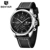 Multifunctional Quartz Movement Leather Strap Men's Business Leisure Calendar Watch With Stainless Steel Buckle And Round Dial