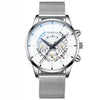 Multifunctional Quartz Movement Men's Watch Alloy Case Stainless Steel Strap Round Dial Leisure Style