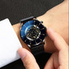 Multifunctional Quartz Movement Men's Watch Alloy Case Stainless Steel Strap Round Dial Leisure Style