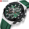 Multifunctional Silicone Band Sport Calendar Waterproof Casual Men's Alloy Case Ordinary Glass Mirror Round Dial Business Style Watch