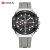 Multifunctional Silicone Band Sport Calendar Waterproof Casual Men's Alloy Case Ordinary Glass Mirror Round Dial Business Style Watch