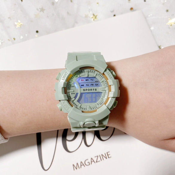 Multifunctional Silicone Electronic Watch Leisure Style Waterproof Luminous Universal