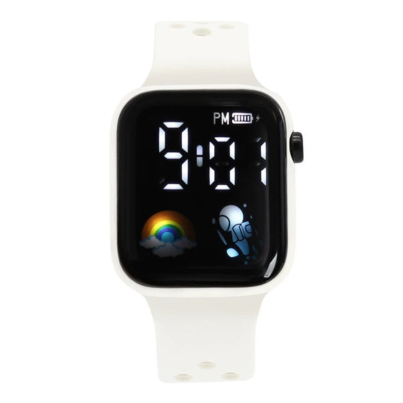 Multifunctional Sports Luminous Led Disposable Electronic Watch Plastic Case And Strap Rectangular Dial Minimalist And Sporty Style For Students
