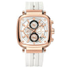 Multifunctional Sports Quartz Men's Watch With Silicone Strap Square Shape Waterproof Sixpin Chronograph Alloy Case Mineral Reinforced Mirror Stainless Steel Buckle