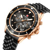 Multifunctional Sports Quartz Watch For Men Alloy Case Stainless Steel Band Round Dial