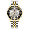 Multifunctional Sports Quartz Watch For Men Alloy Case Stainless Steel Band Round Dial