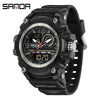 Multifunctional Sports Watch Abs Case Acrylic Mirror Tpu Strap Round Dial Student Style