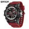 Multifunctional Sports Watch Abs Case Acrylic Mirror Tpu Strap Round Dial Student Style