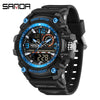 Multifunctional Sports Watch Abs Case Acrylic Mirror Tpu Strap Round Dial Student Style