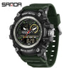 Multifunctional Sports Watch Abs Case Acrylic Mirror Tpu Strap Round Dial Student Style
