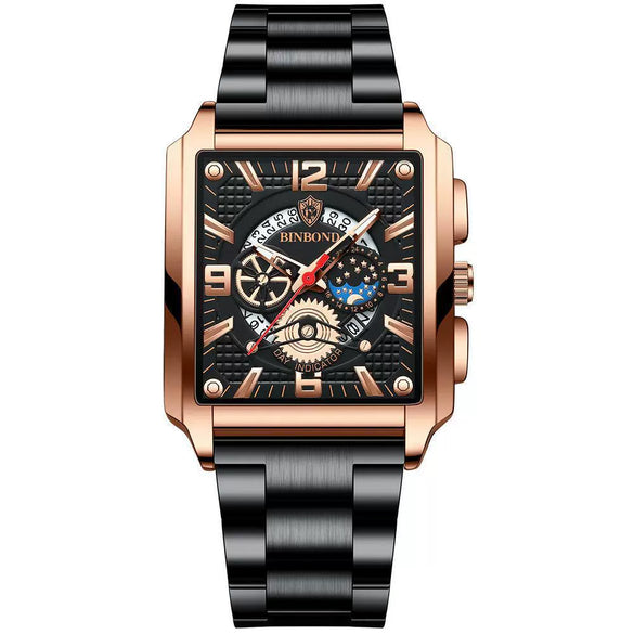 Multifunctional Sports Watch Metal Stainless Steel Round Waterproof Luminous