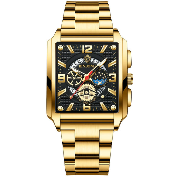 Multifunctional Sports Watch Metal Stainless Steel Round Waterproof Luminous