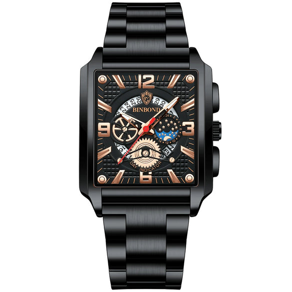 Multifunctional Sports Watch Metal Stainless Steel Round Waterproof Luminous