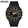 Multifunctional Sports Waterproof Electronic Watch Tpu Strap Abs Case Mineral Reinforced Glass Mirror Round Dial Universal Fashion