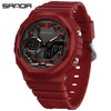 Multifunctional Sports Waterproof Electronic Watch Tpu Strap Abs Case Mineral Reinforced Glass Mirror Round Dial Universal Fashion
