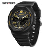 Multifunctional Sports Waterproof Electronic Watch Tpu Strap Abs Case Mineral Reinforced Glass Mirror Round Dial Universal Fashion