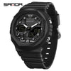 Multifunctional Sports Waterproof Electronic Watch Tpu Strap Abs Case Mineral Reinforced Glass Mirror Round Dial Universal Fashion