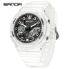 Multifunctional Sports Waterproof Electronic Watch Tpu Strap Abs Case Mineral Reinforced Glass Mirror Round Dial Universal Fashion