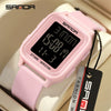 Multifunctional Square Electronic Watch For Junior High School Students Acrylic Mirror Tpu Strap Abs Case
