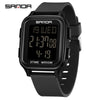 Multifunctional Square Electronic Watch For Junior High School Students Acrylic Mirror Tpu Strap Abs Case