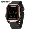 Multifunctional Square Electronic Watch For Junior High School Students Acrylic Mirror Tpu Strap Abs Case